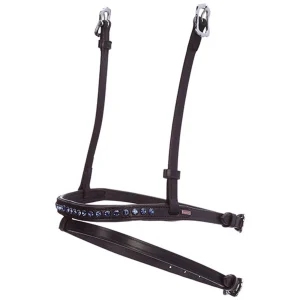 Muserola combinada, 1 hilera de cristales Black/Blue Caballo islandés