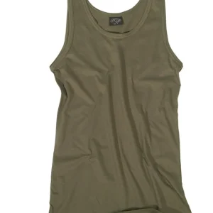 Olive Green Cotton Tank Top | Military Style