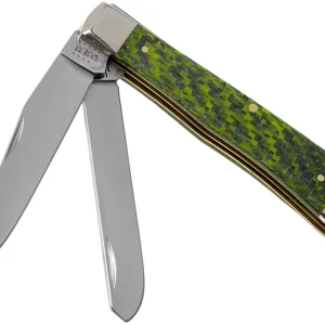 Case Trapper Green & Black Carbon Fibre-G10 Weave Smooth, 50710, 10254 SS navaja