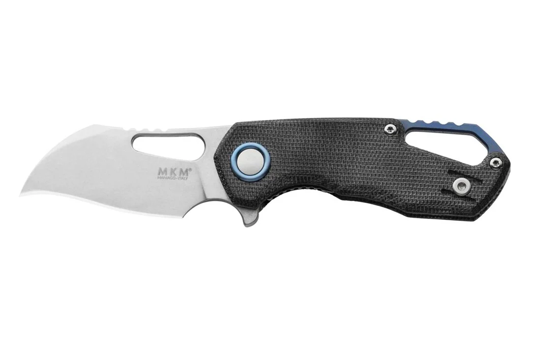 MKM Isonzo FX03M-1BC Hawkbill M390, Black Canvas Micarta navaja, diseño Jesper Voxnaes