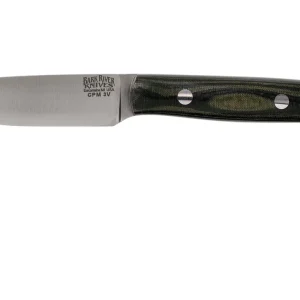 Bark River Little Creek CPM 3V Black Green Linen Micarta, cuchillo fijo EDC