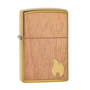 Zippo Woodchuck Mahogany Emblem Brushed Brass 29901-000002, mechero