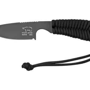 White River Knives M1 Backpacker, Black Paracord, Coated cuchillo de cuello