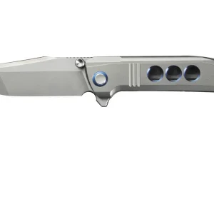 WE Knife Ezinta WE22041-2 Polished Bead Blasted Böhler M390, Polished Bead Blasted Titanium, navaja