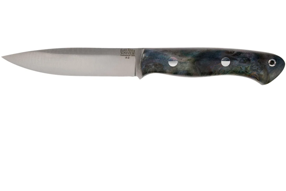 Bark River Aurora A2 Dark Blue Elder Burl, cuchillo bushcraft