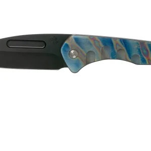 Medford Praetorian Slim, S35VN PVD, Drop Point, Faced & Flamed Blue Handles navaja