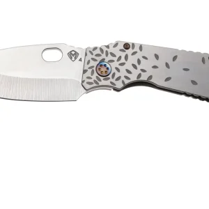 Medford TFF-1, Tumbled S45VN Blade, BB & Gray, Jasmine Fade Titanium, Flamed Hardware, navaja