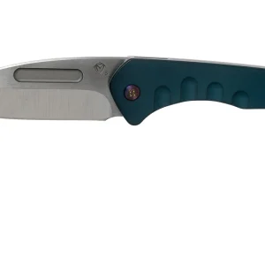 Medford Swift Framelock, S35VN Tumbled Drop Point, Alu Blue Handles, Flamed HW navaja