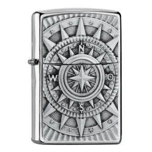Zippo Compass Emblem 2005350, Brushed Chrome, mechero