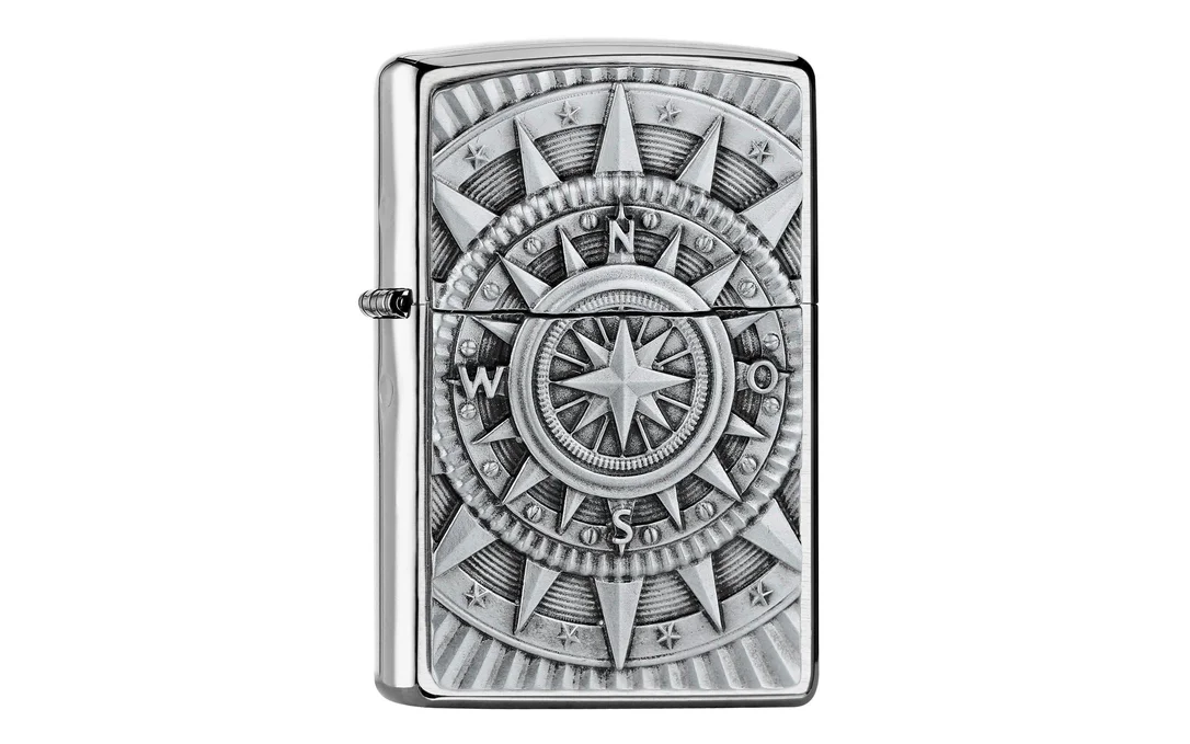 Zippo Compass Emblem 2005350, Brushed Chrome, mechero