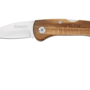 Maserin 763 Skinner Olive Wood, Gut Hook, navaja de caza