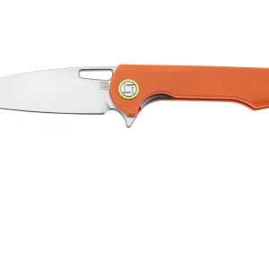 Artisan Cutlery Archaeo 1821P-OEF, Stonewashed D2, Orange G10 navaja, diseño de Dylan Mallery