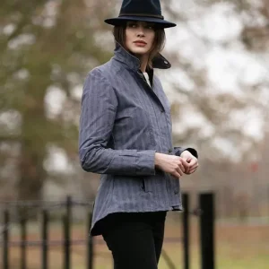 Chaqueta Oxford Blue Tartan Ambre encerada lavable Prince Of Wales