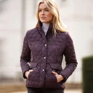 Chaqueta Oxford Blue Maya Quilted Plum