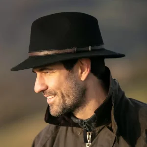 Sombrero Oxford Blue Fedora fieltro unisex Black