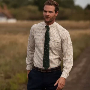 Corbata Oxford Blue Perro seda Green