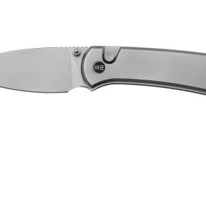 WE Knife Qubit WE22030F-2 Blasted CPM 20CV, Polished Bead Blasted Titanium, navaja