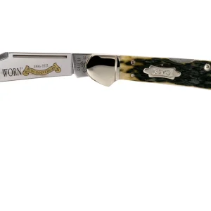 Case Copperlock, Pocket Worn Olive Green Bone, Peach Seed Jig, 38198, 61549L SS navaja