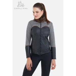 Chaqueta de montar de invierno MAJESTY, SOFTSHELL FUR, impermeable Black/Melange Grey XS